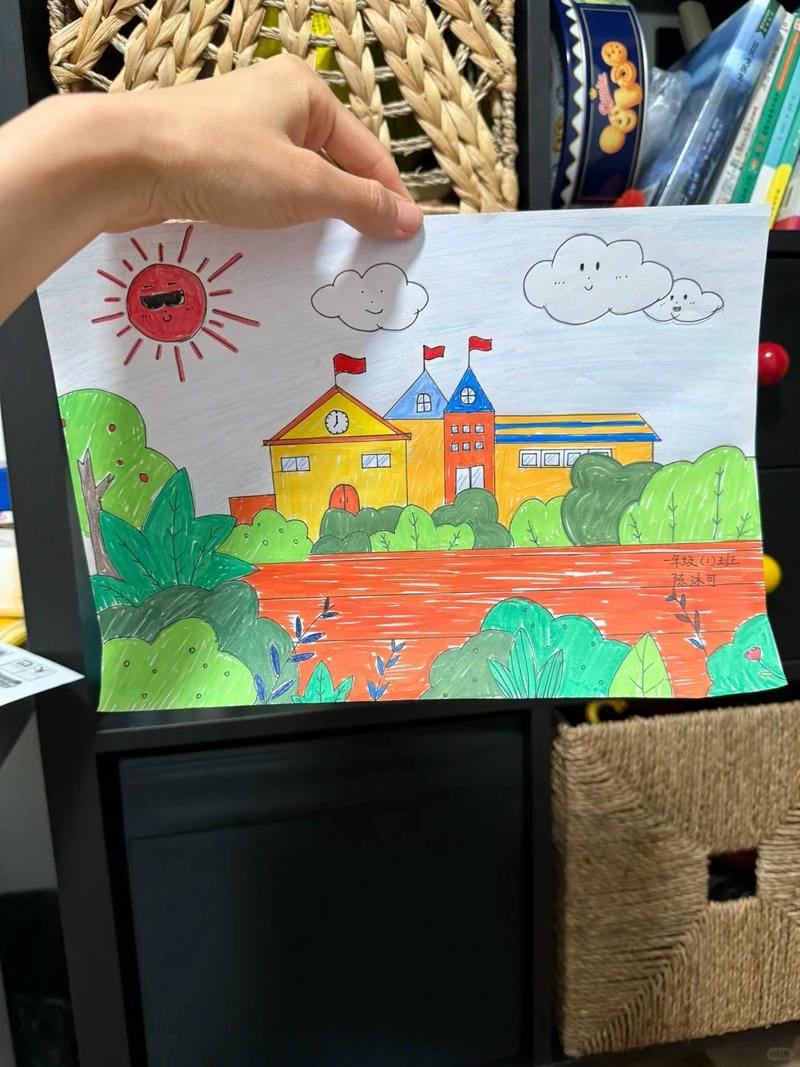 tranh vẽ trường học 7