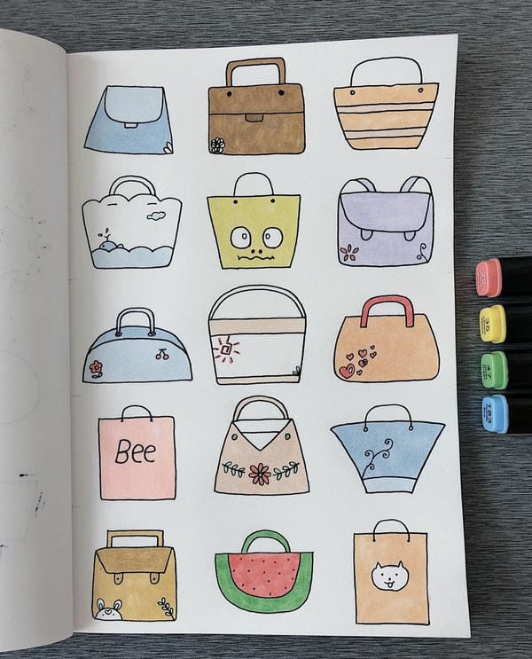 tranh vẽ túi xách 15