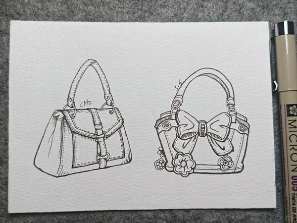 tranh vẽ túi xách 3