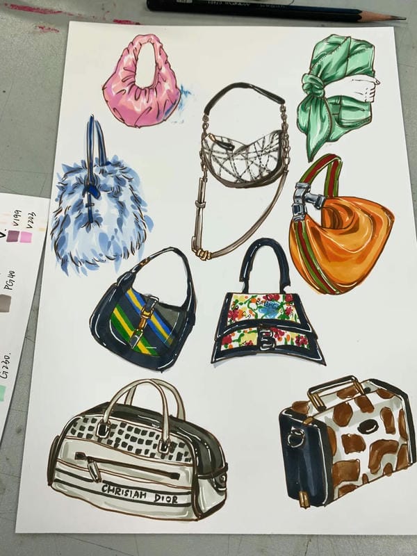 tranh vẽ túi xách 7