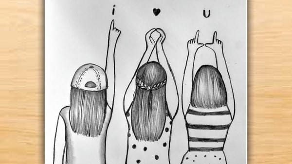 tranh vẽ về tình bạn thân 7