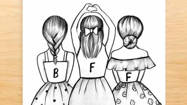 tranh vẽ về tình bạn thân 9