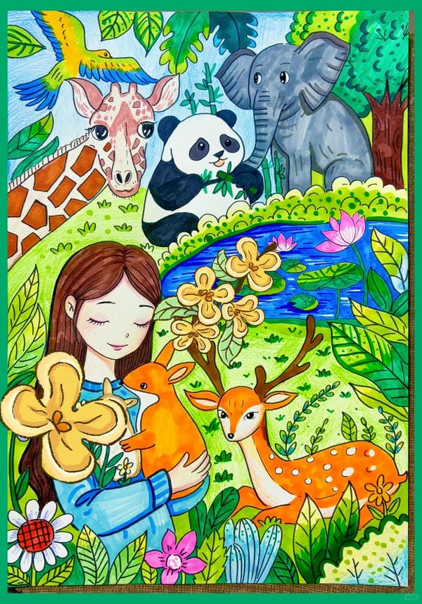 vẽ tranh bảo vệ động vật 14