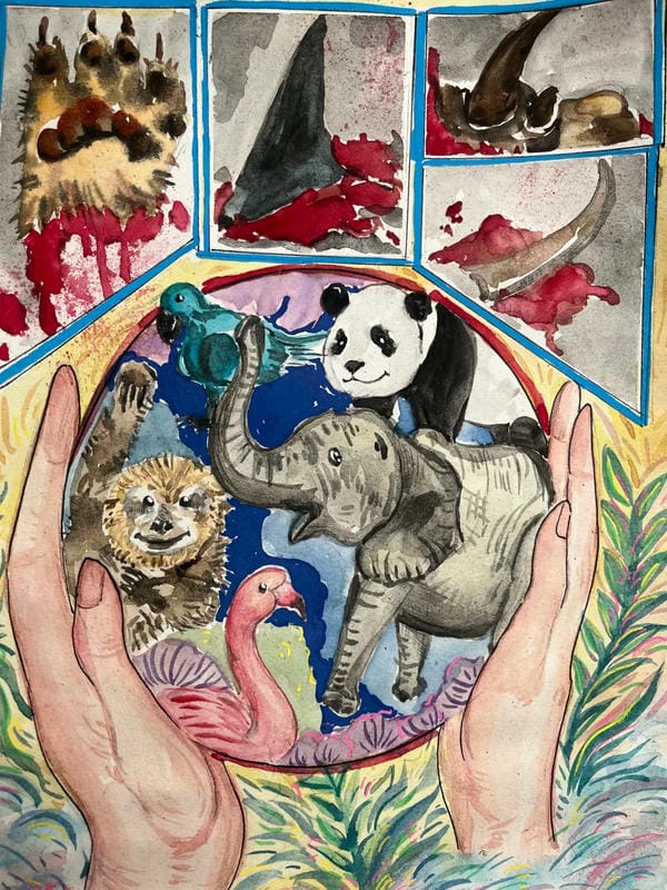 vẽ tranh bảo vệ động vật 19