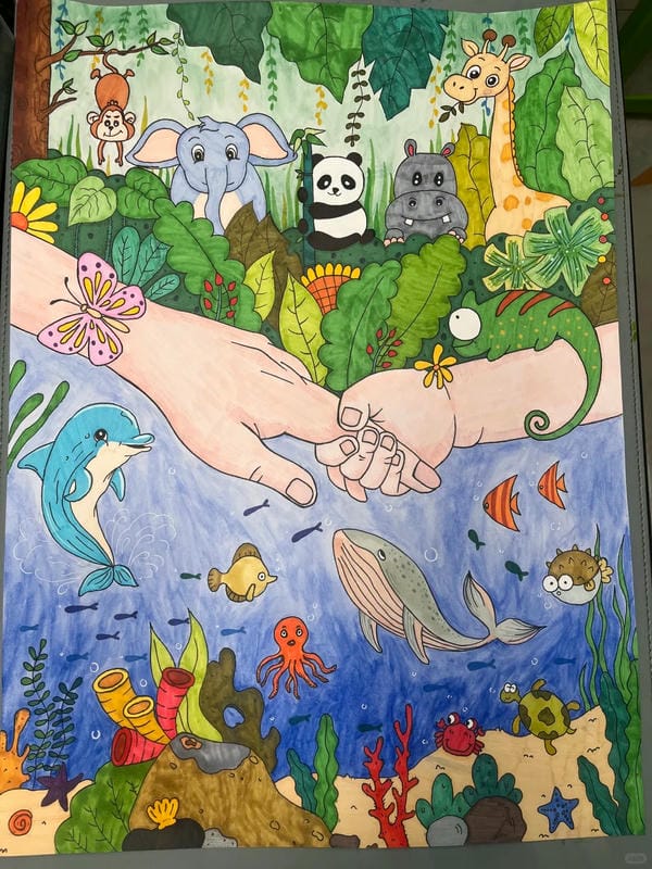 vẽ tranh bảo vệ động vật 9