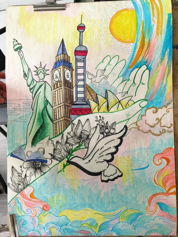 vẽ tranh bảo vệ hòa bình