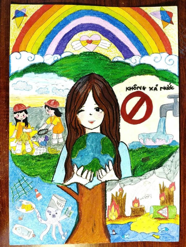 vẽ tranh bảo vệ trái đất 10