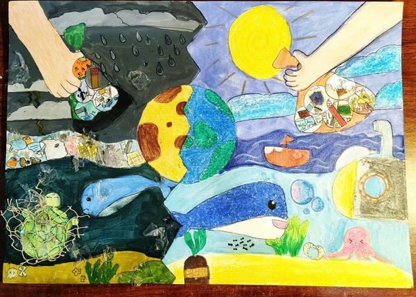 vẽ tranh bảo vệ trái đất 12