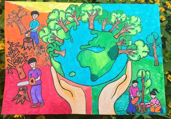 vẽ tranh bảo vệ trái đất 15