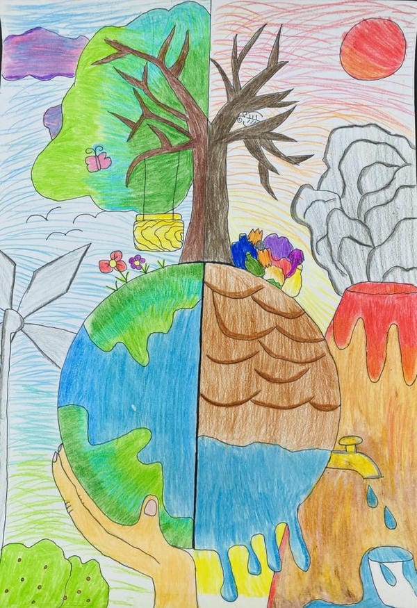 vẽ tranh bảo vệ trái đất 2