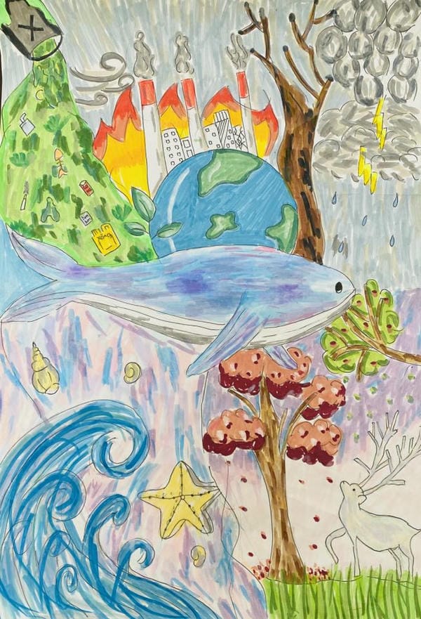 vẽ tranh bảo vệ trái đất 4