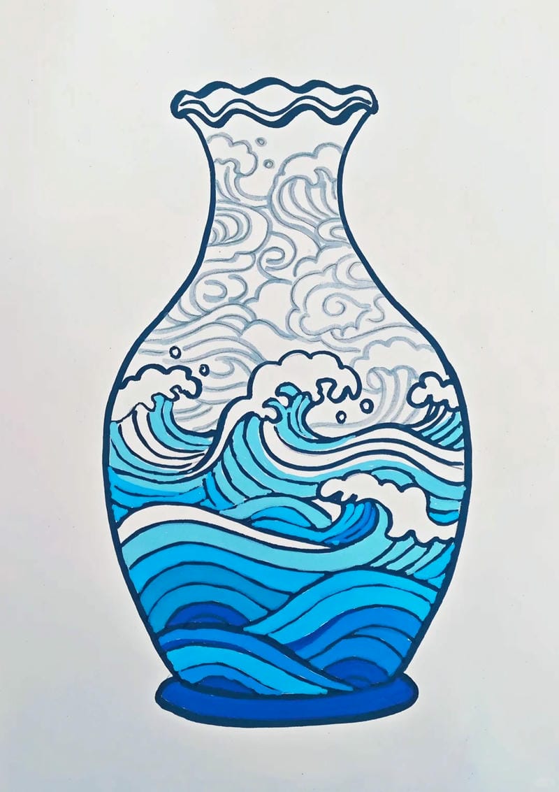 vẽ tranh bình hoa