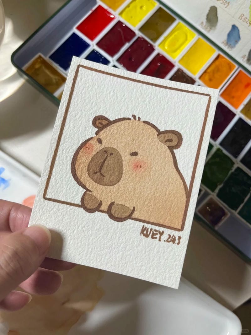 vẽ tranh capybara 14