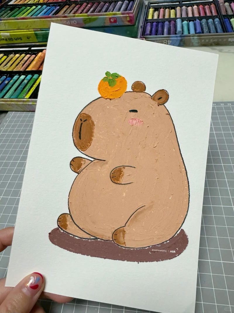 vẽ tranh capybara 15