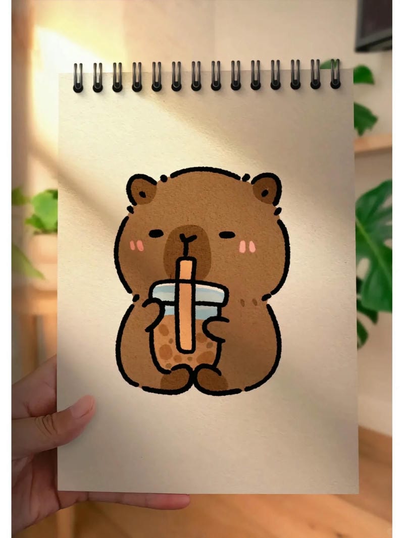 vẽ tranh capybara 17