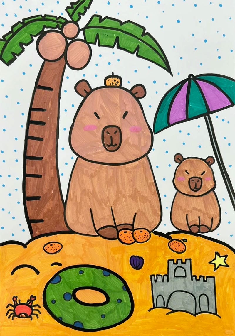 vẽ tranh capybara 26