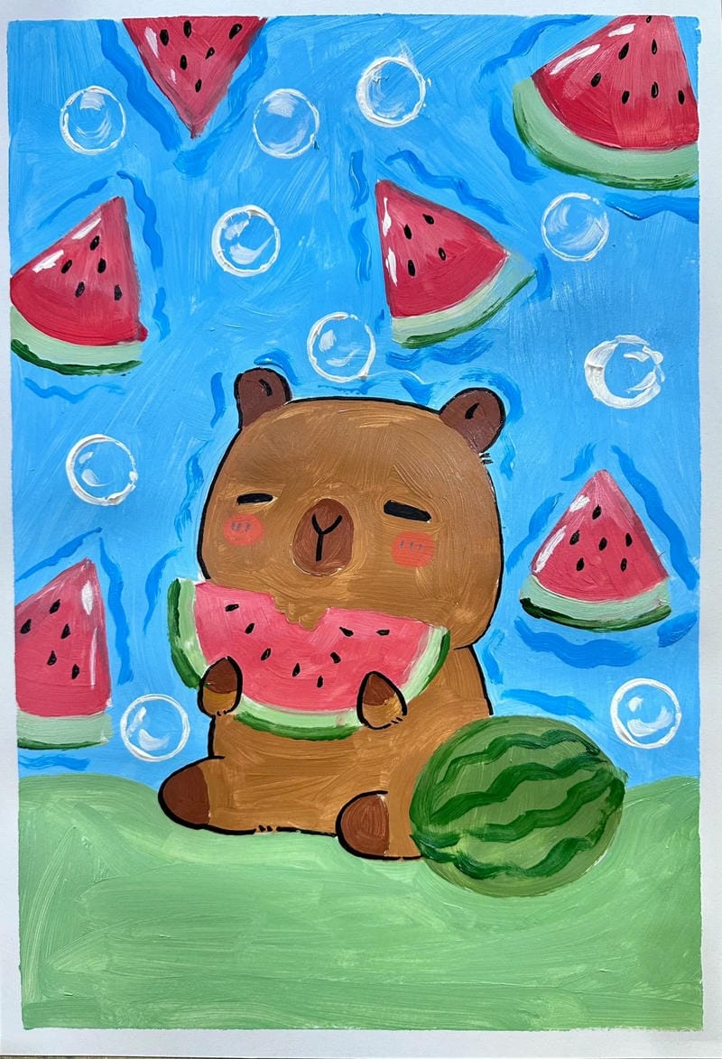 vẽ tranh capybara 27