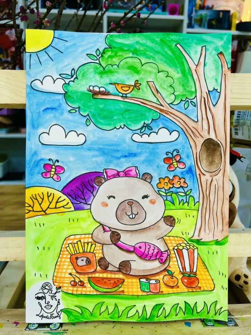 vẽ tranh capybara 30