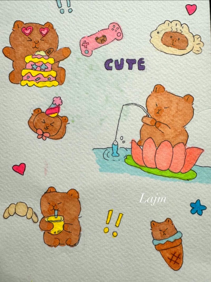 vẽ tranh capybara 5