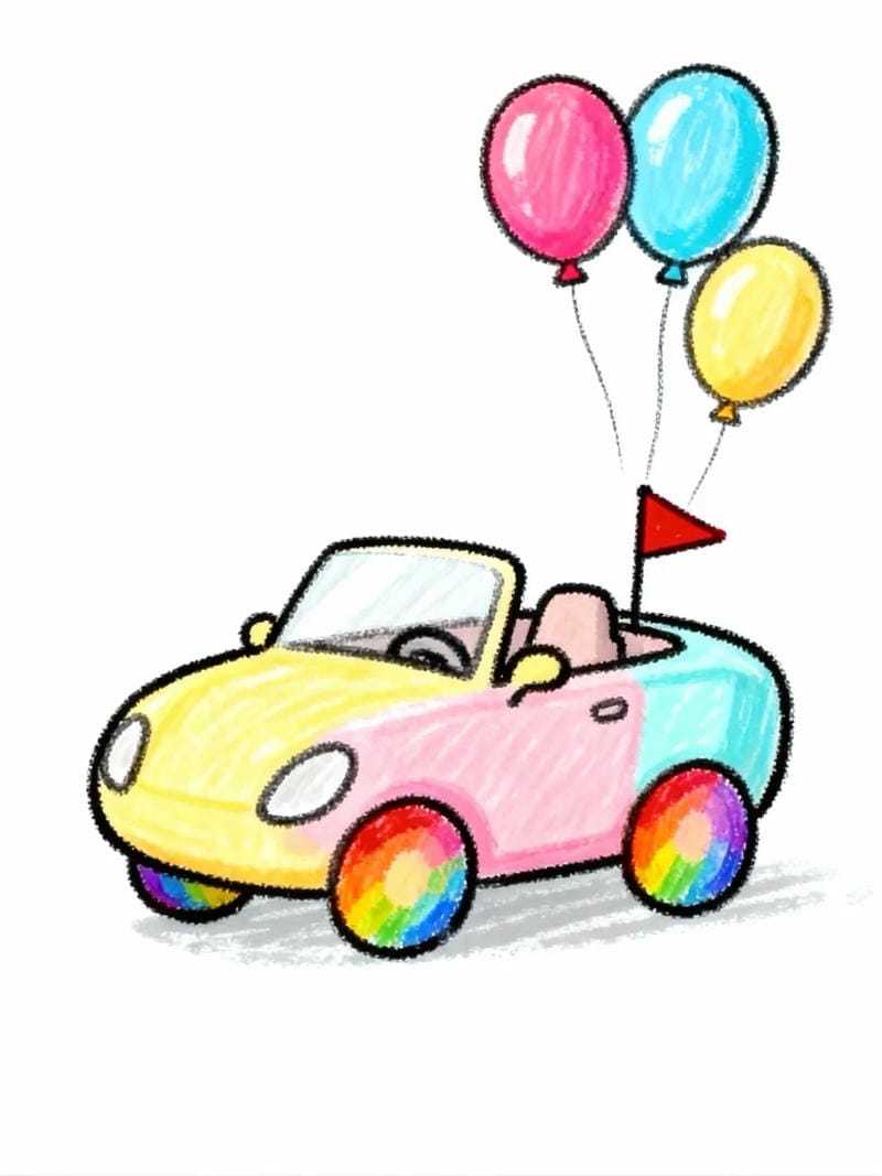 vẽ tranh chiếc ô tô mơ ước của em