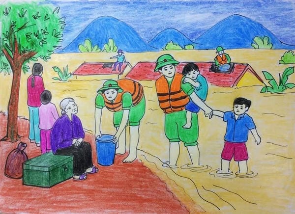 vẽ tranh chú bộ đội