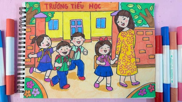 vẽ tranh cô giáo​ 11