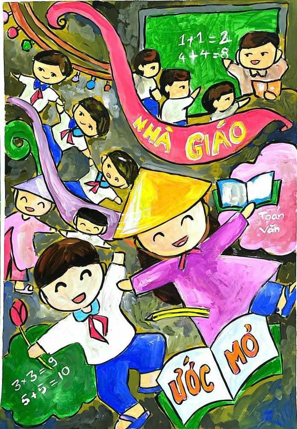 vẽ tranh cô giáo​ 13