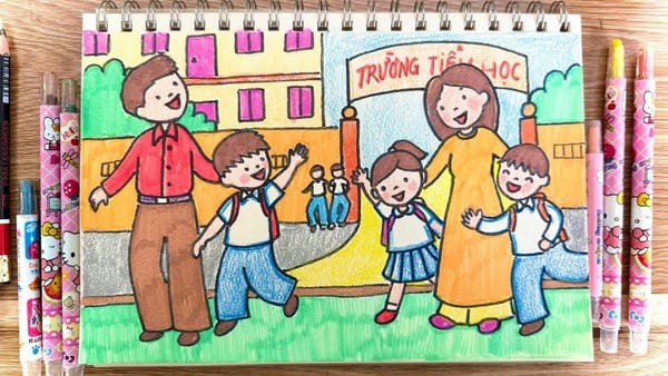 vẽ tranh cô giáo​ 14