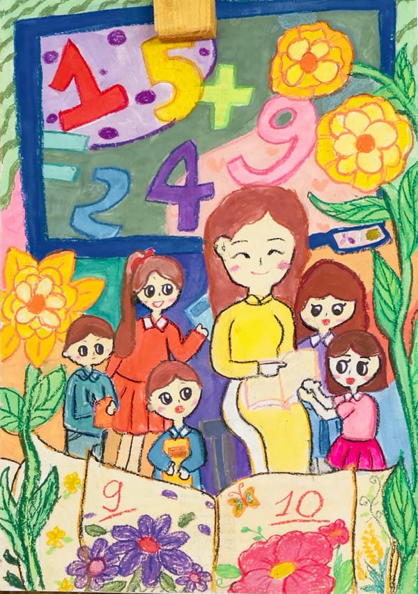 vẽ tranh cô giáo​ 15