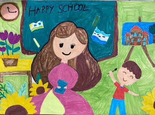 vẽ tranh cô giáo​ 5