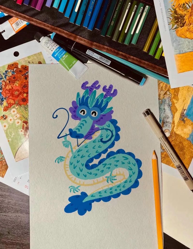 vẽ tranh con rồng