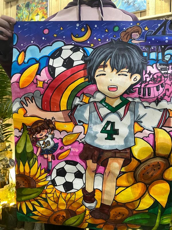 vẽ tranh đá bóng 16