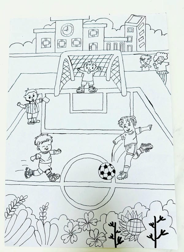 vẽ tranh đá bóng 7