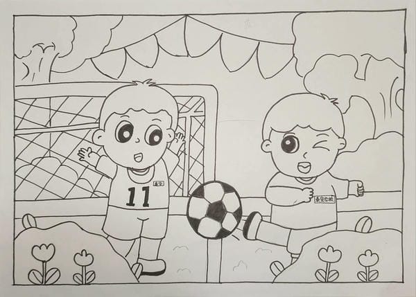 vẽ tranh đá bóng 8