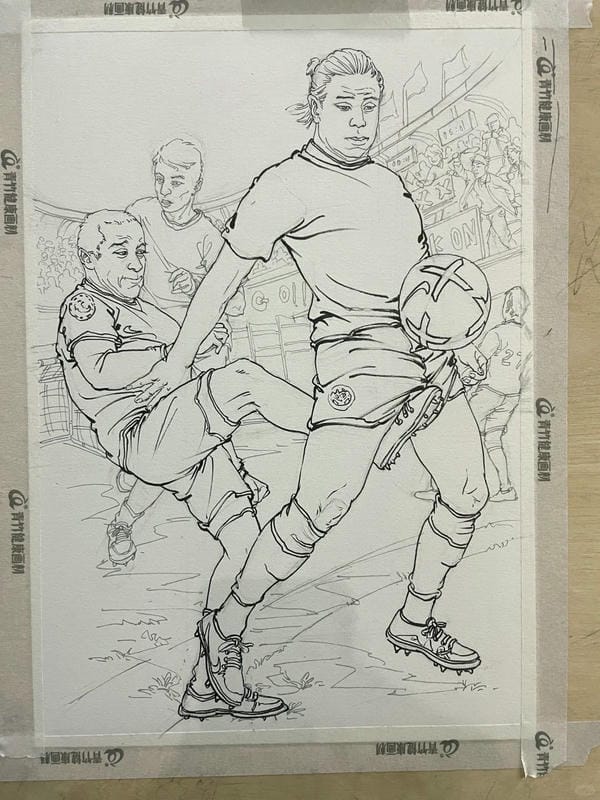 vẽ tranh đá bóng 9