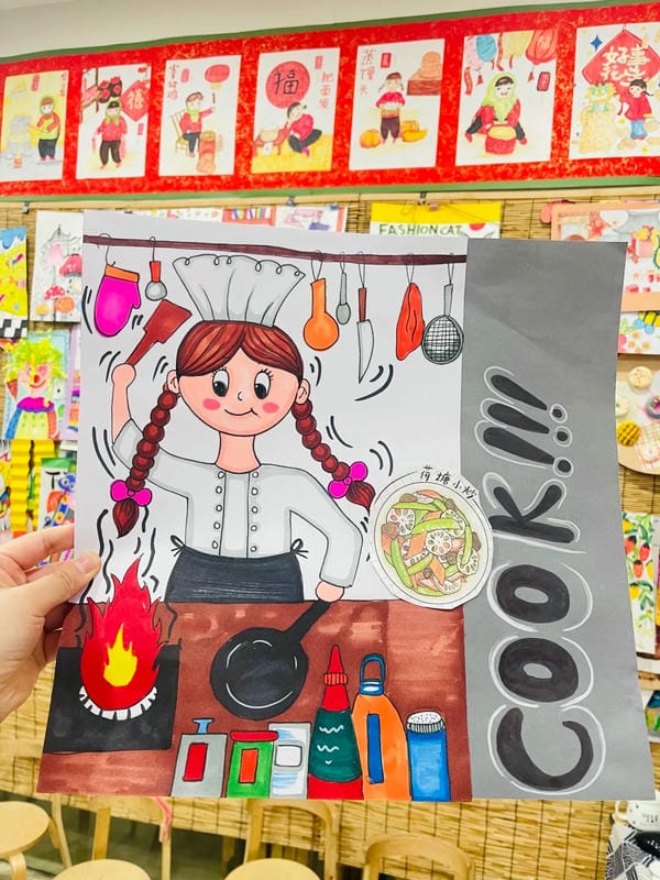 vẽ tranh đầu bếp 11