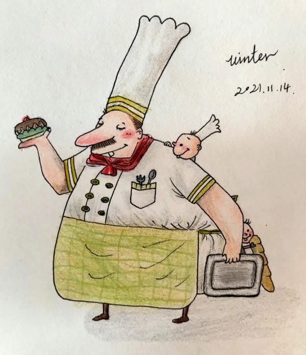 vẽ tranh đầu bếp 25