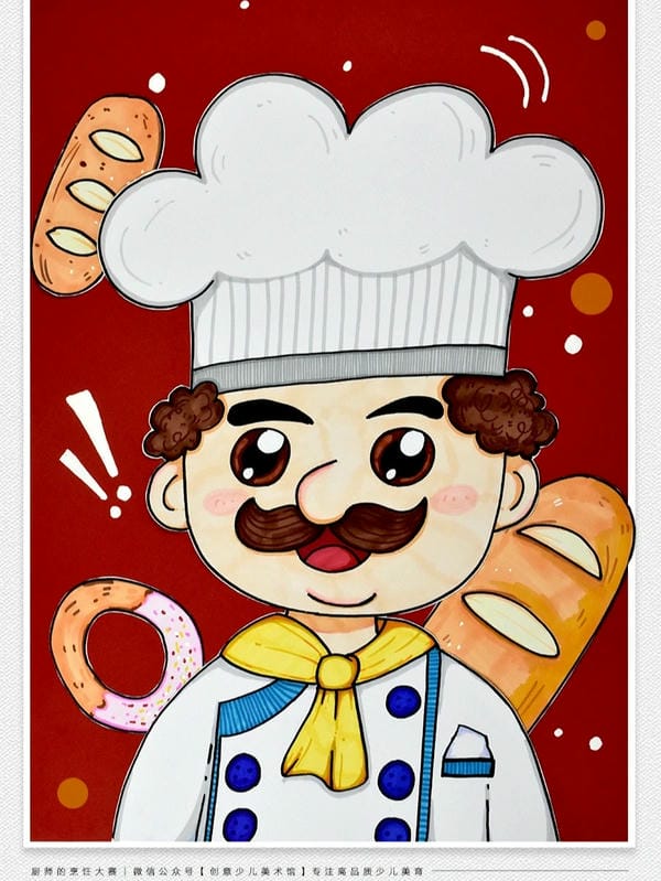 vẽ tranh đầu bếp 4