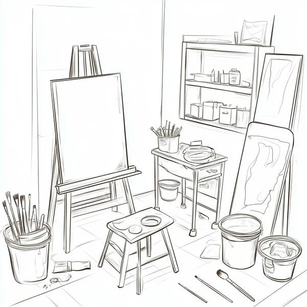 vẽ tranh góc học tập 1