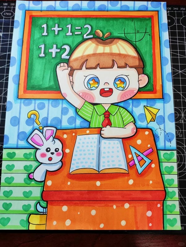 vẽ tranh góc học tập 13