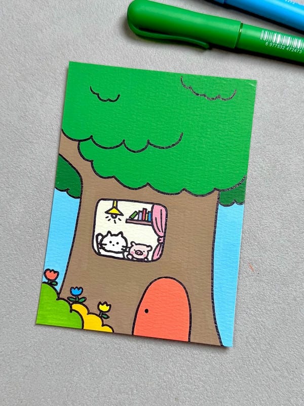 vẽ tranh góc học tập 14