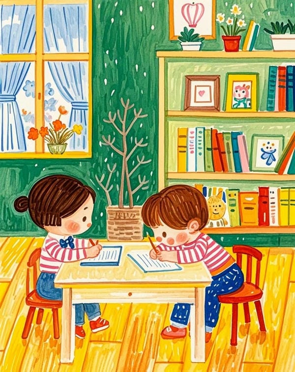 vẽ tranh góc học tập 19