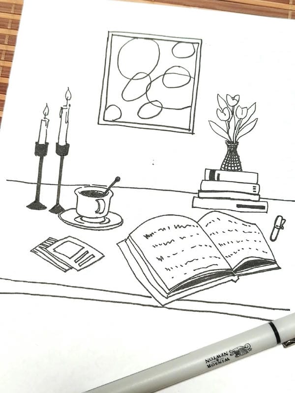 vẽ tranh góc học tập 2