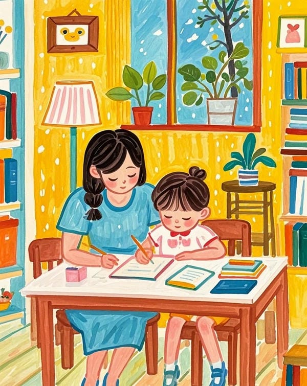 vẽ tranh góc học tập 20