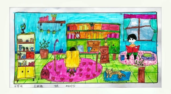 vẽ tranh góc học tập 26