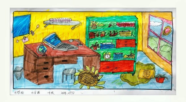 vẽ tranh góc học tập 27