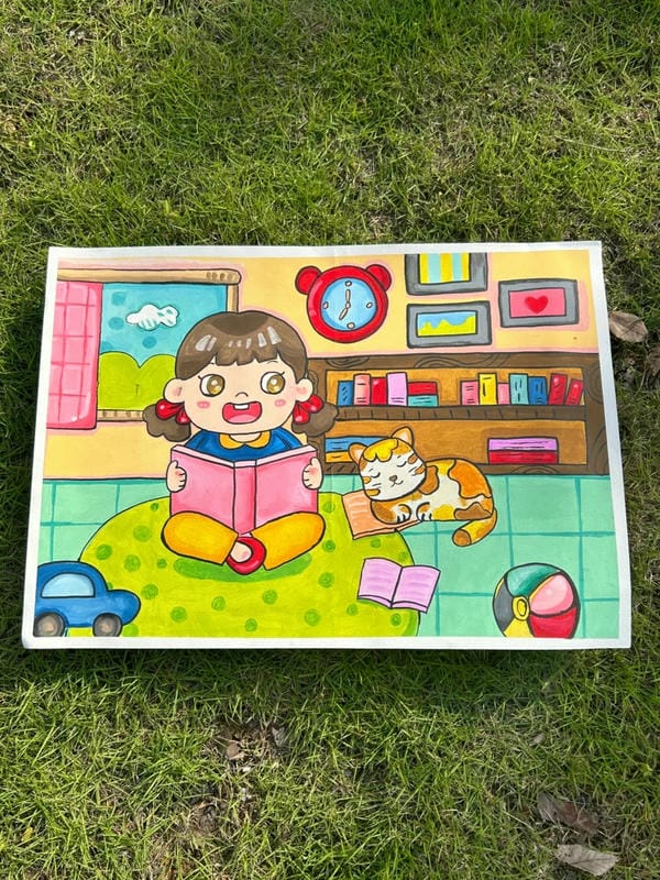 vẽ tranh góc học tập 8