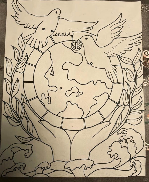 vẽ tranh hòa bình 3