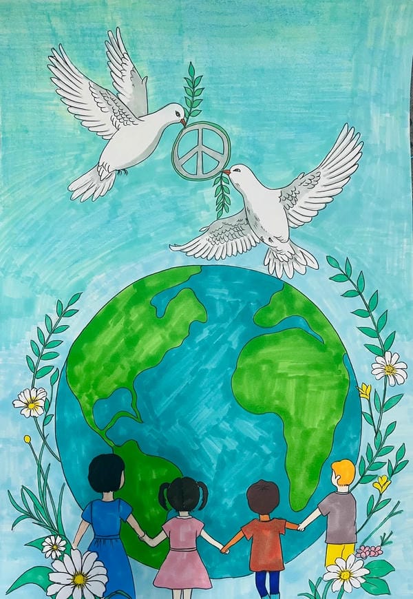 vẽ tranh hòa bình 4