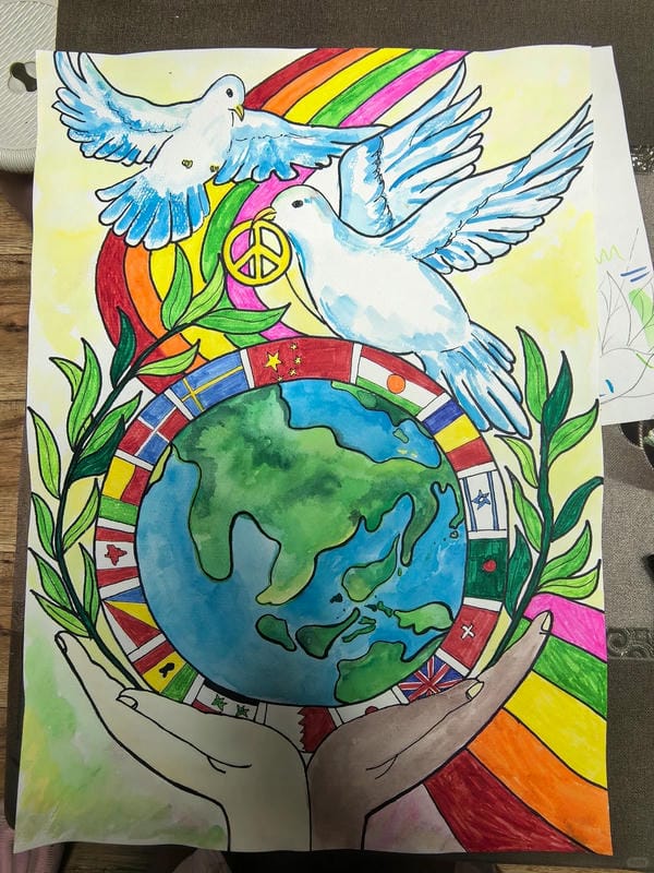 vẽ tranh hòa bình 5